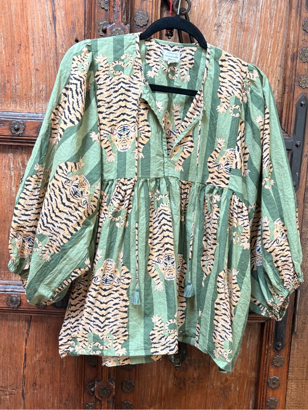 House of Sundar Meera Blouse Tigress
Vine Green Cotton Sz S